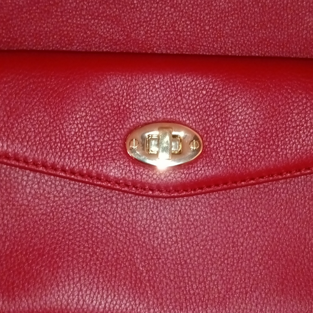 🆕Talbots Genuine LEATHER Red Wristlet Wallet Purse Clutch Bag - Picture 7 of 10